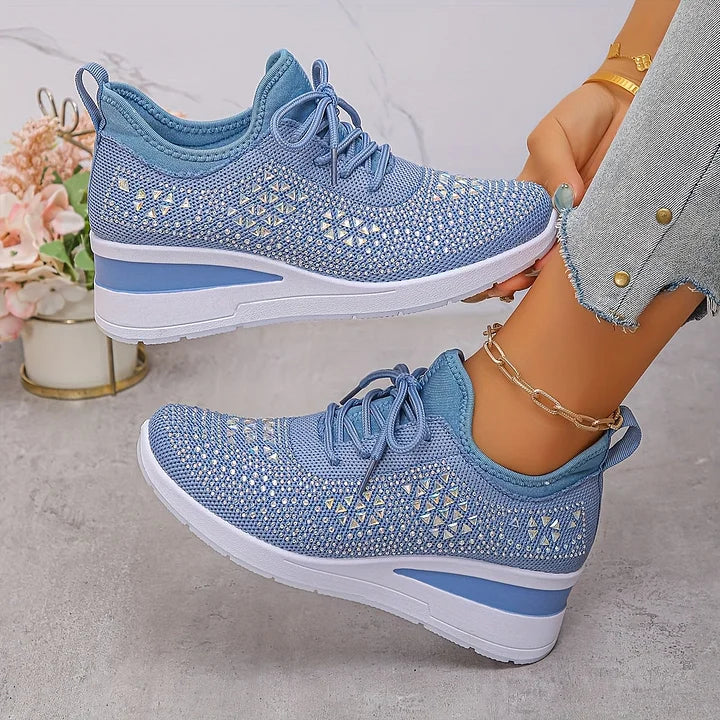 Gisela – Zapatillas ortopédicas con pedrería brillante