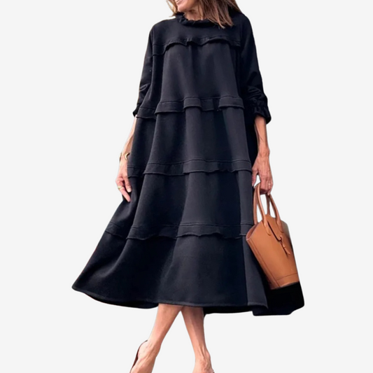 Luciana™ Vestido midi con volantes