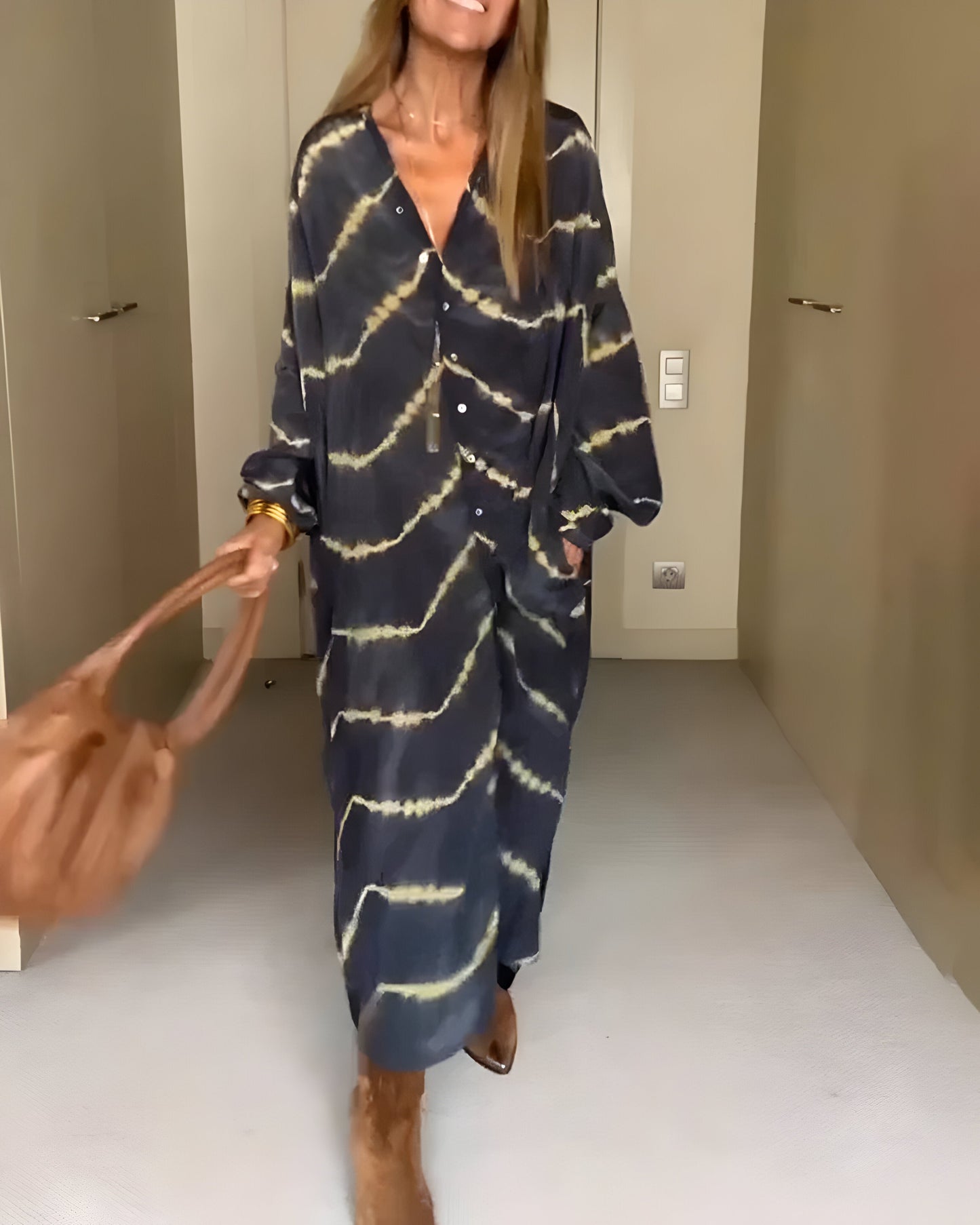 Jimena™ | Vestido largo bohemio a rayas