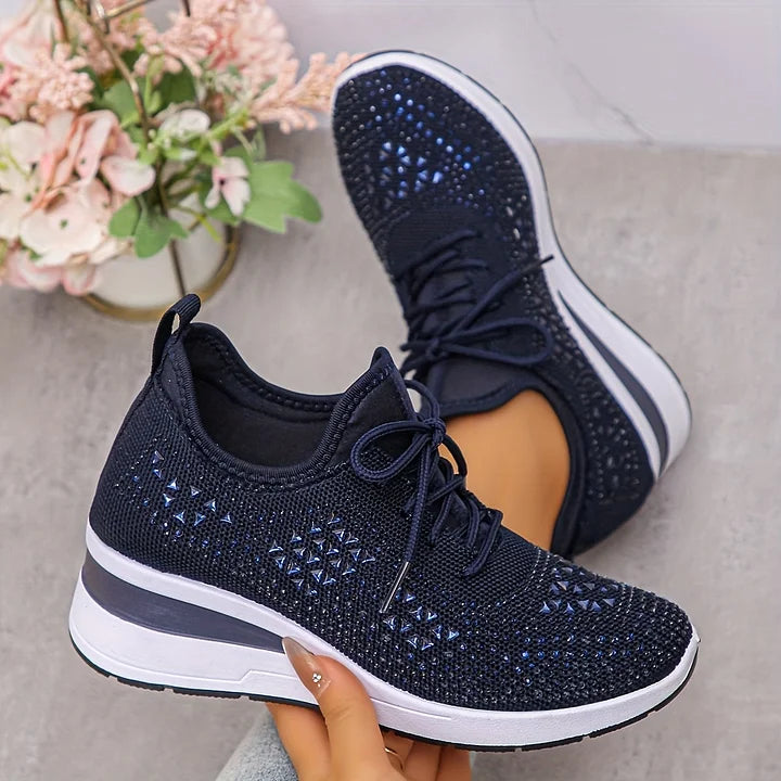 Gisela – Zapatillas ortopédicas con pedrería brillante