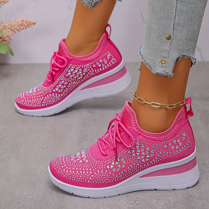 Gisela – Zapatillas ortopédicas con pedrería brillante