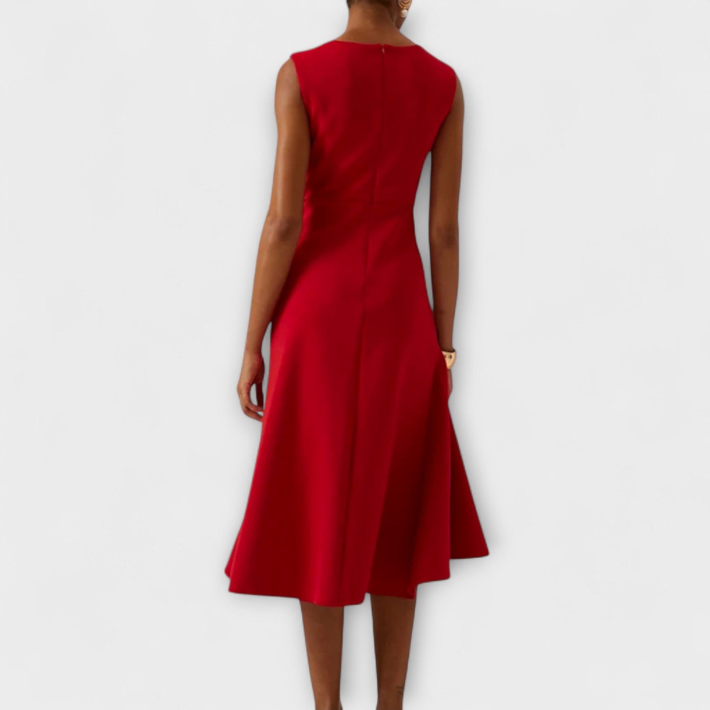 Jade – Vestido midi asimétrico drapeado
