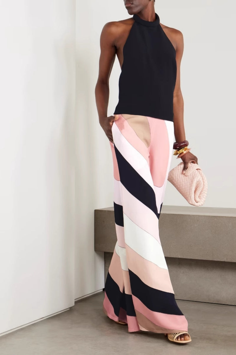 Silvana - Mono con cuello halter estampado