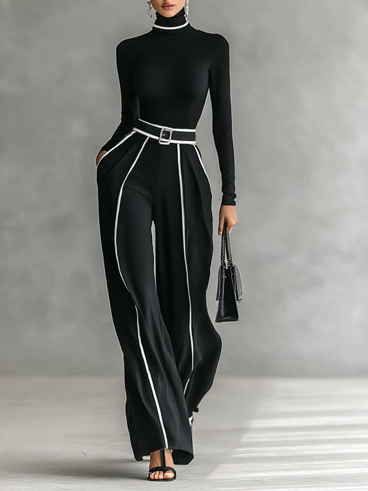 Rosalía | Conjunto de dos piezas: cuello alto y pantalón con cinturón