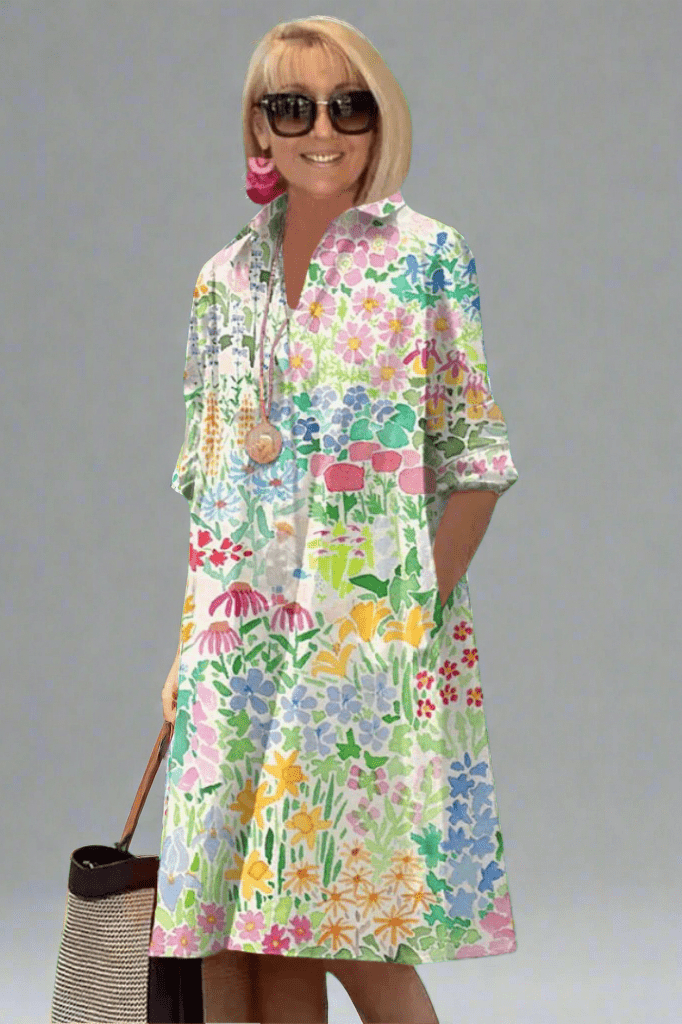 Nadine - Vestido floral de verano de lujo para un estilo desenfadado