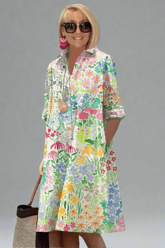 Nadine - Vestido floral de verano de lujo para un estilo desenfadado