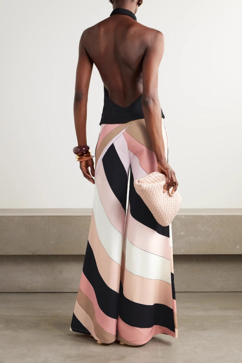 Silvana - Mono con cuello halter estampado