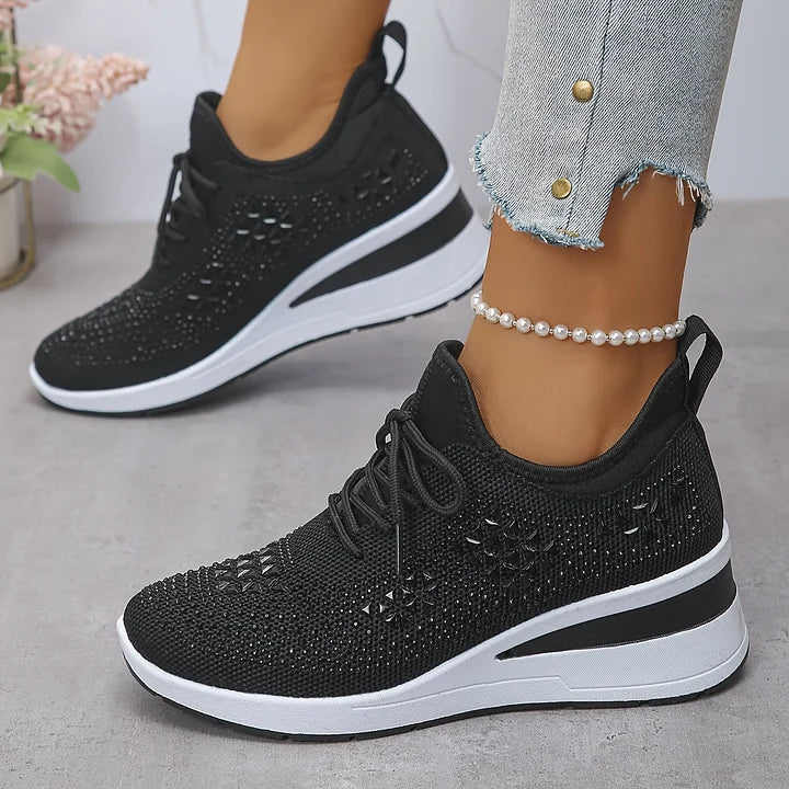 Gisela – Zapatillas ortopédicas con pedrería brillante