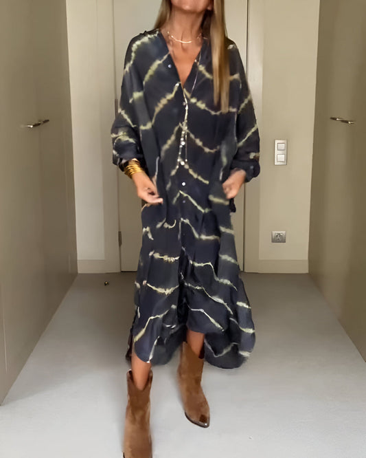 Jimena™ | Vestido largo bohemio a rayas