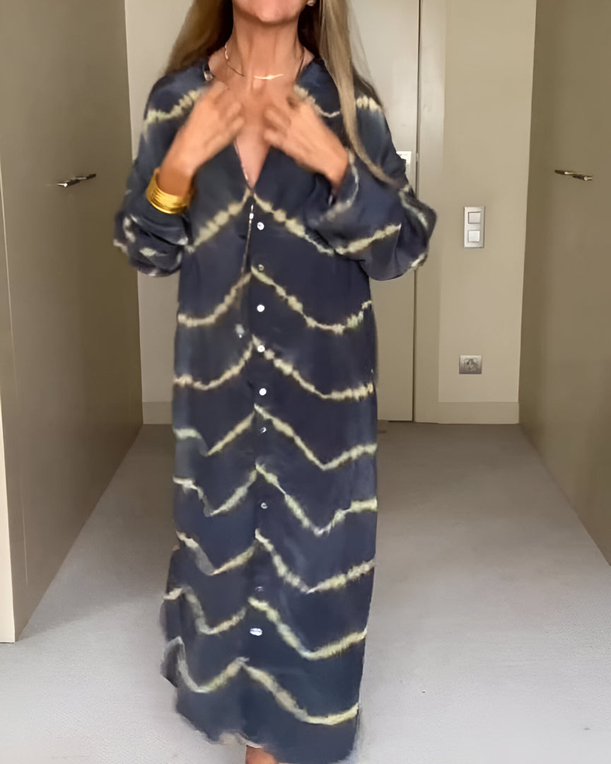Jimena™ | Vestido largo bohemio a rayas
