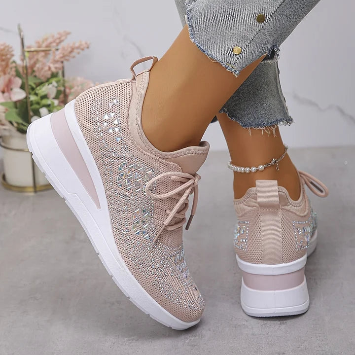 Gisela – Zapatillas ortopédicas con pedrería brillante