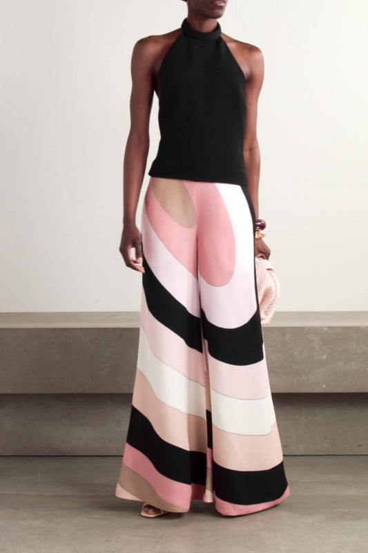 Silvana - Mono con cuello halter estampado