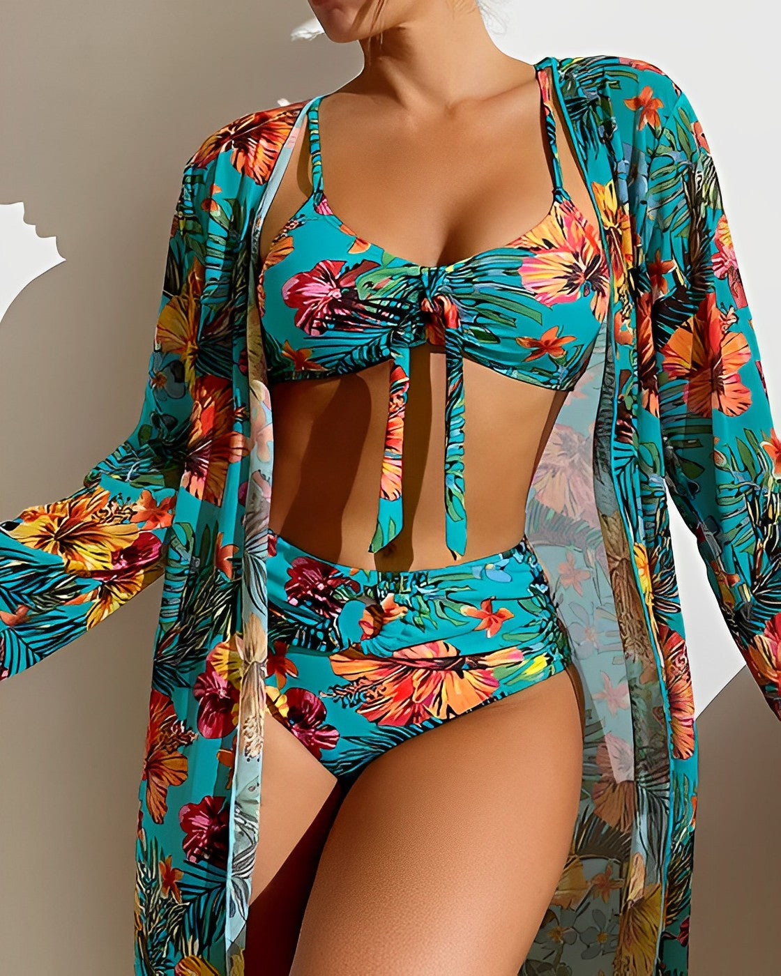 Melany | Conjunto de bikini y pareo de lujo