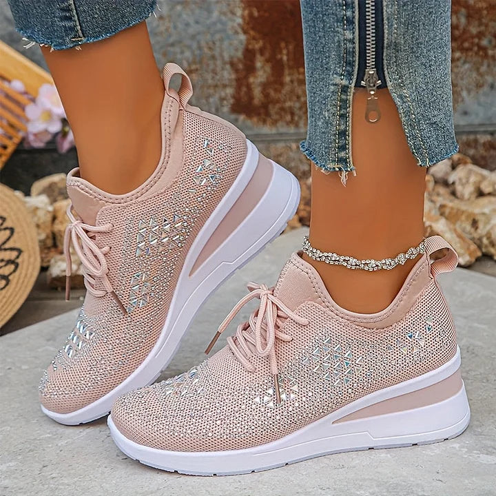 Gisela – Zapatillas ortopédicas con pedrería brillante