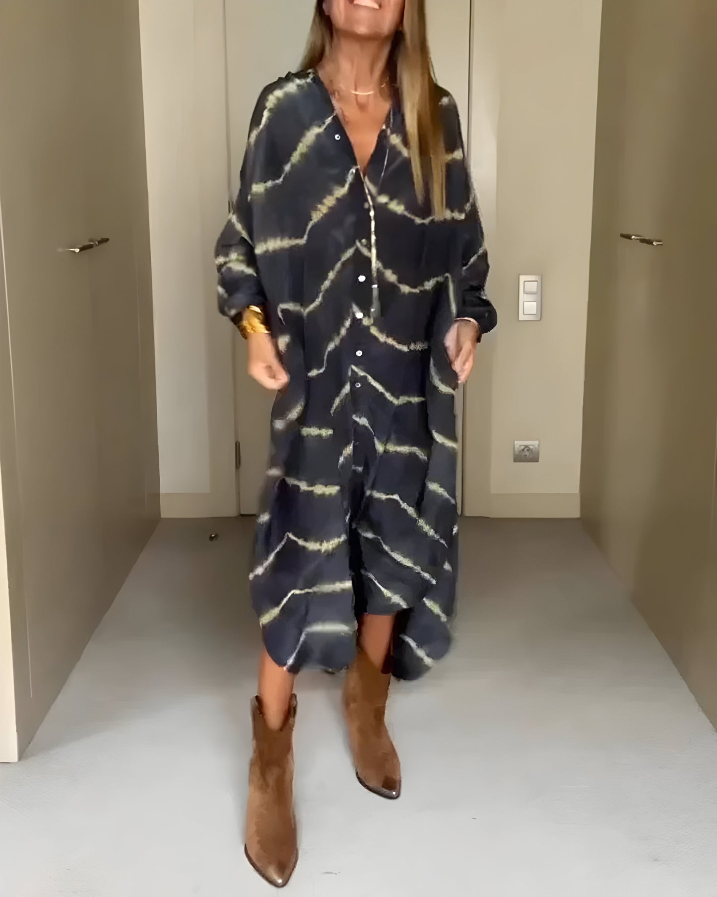 Jimena™ | Vestido largo bohemio a rayas