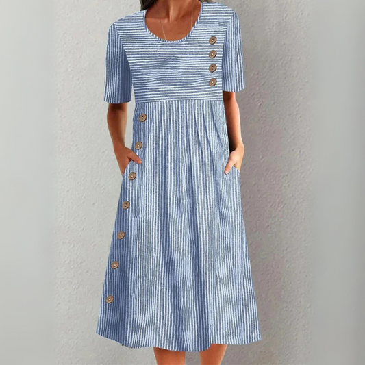 Linda | Vestido midi a rayas