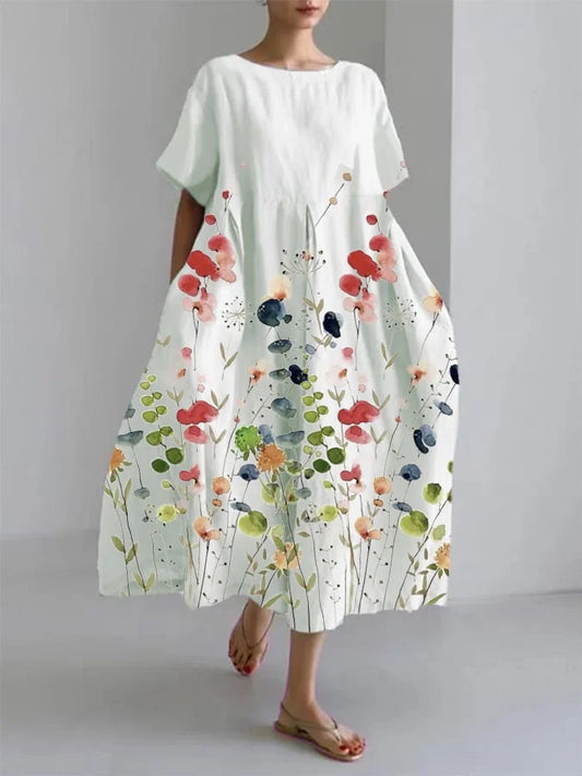 LILIANA | Vestido maxi casual con libertad de movimiento y estilo floral para los días de verano