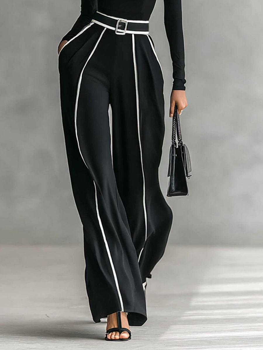 Rosalía | Conjunto de dos piezas: cuello alto y pantalón con cinturón