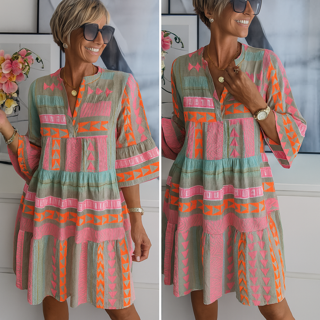 Steisy - Vestido de verano bordado mini