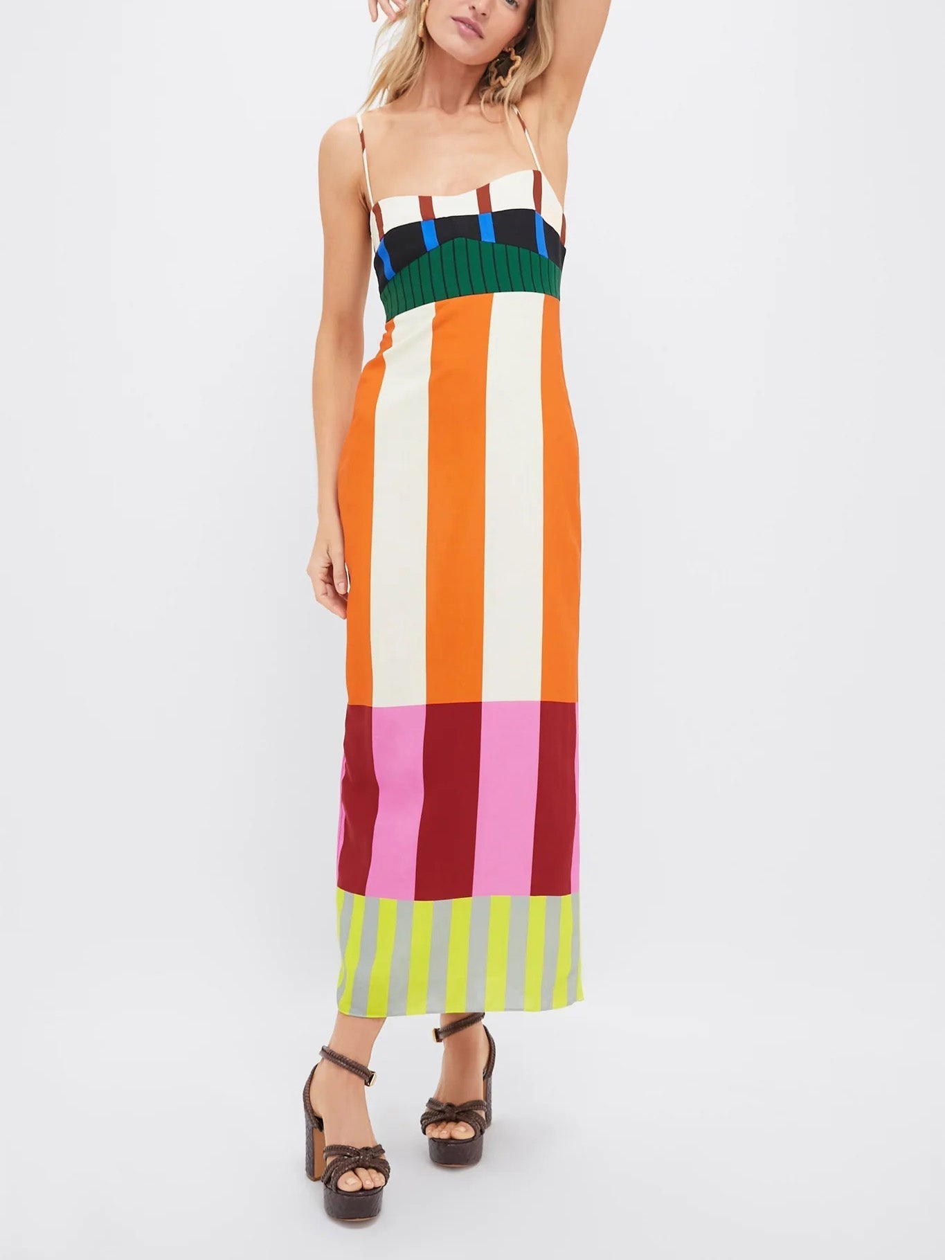 Pamela – Vestido largo de rayas de colores