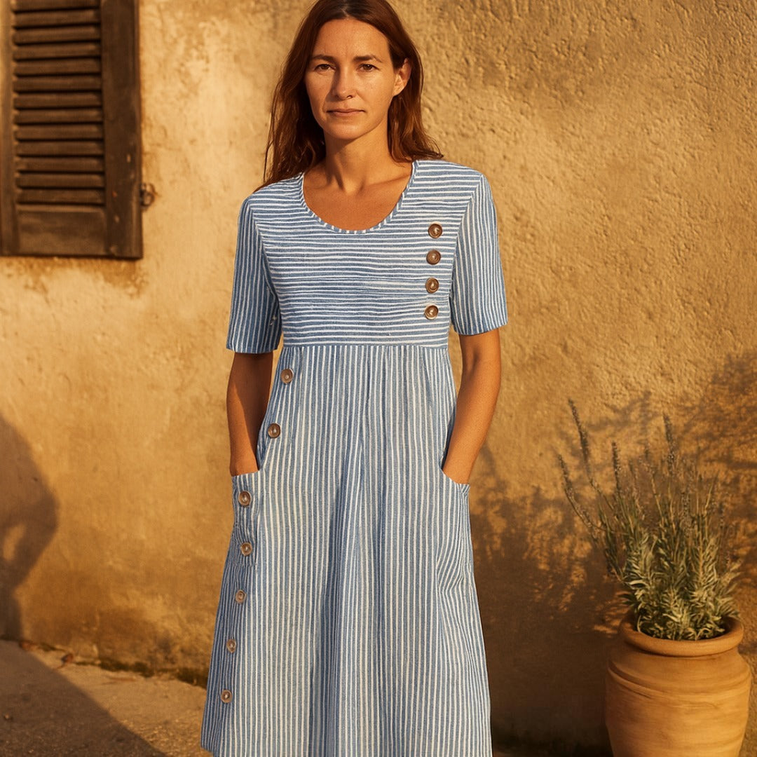 Linda | Vestido midi a rayas