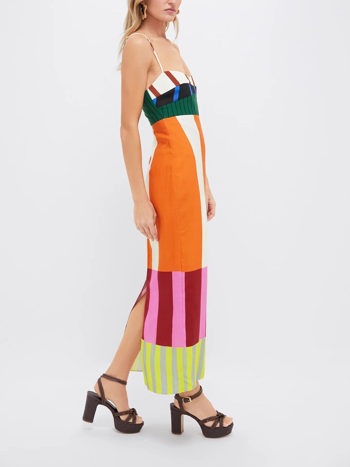 Pamela – Vestido largo de rayas de colores