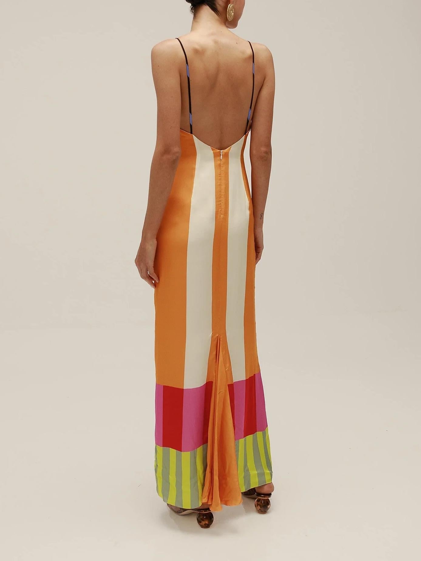 Pamela – Vestido largo de rayas de colores