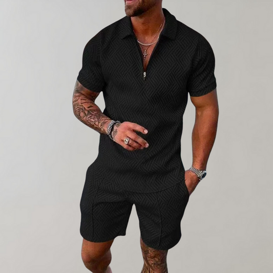 Conjunto de verano para hombre con camiseta polo y pantalones cortos