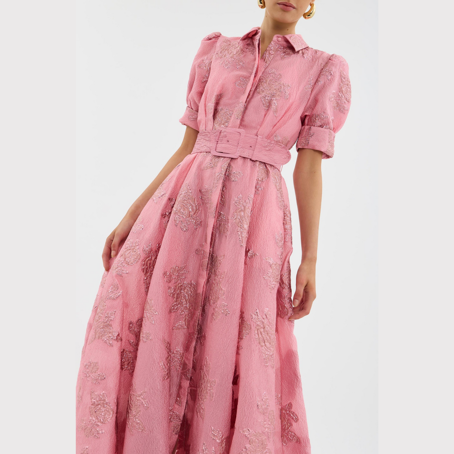 Beatriz™ | Vestido rosa con mangas abullonadas