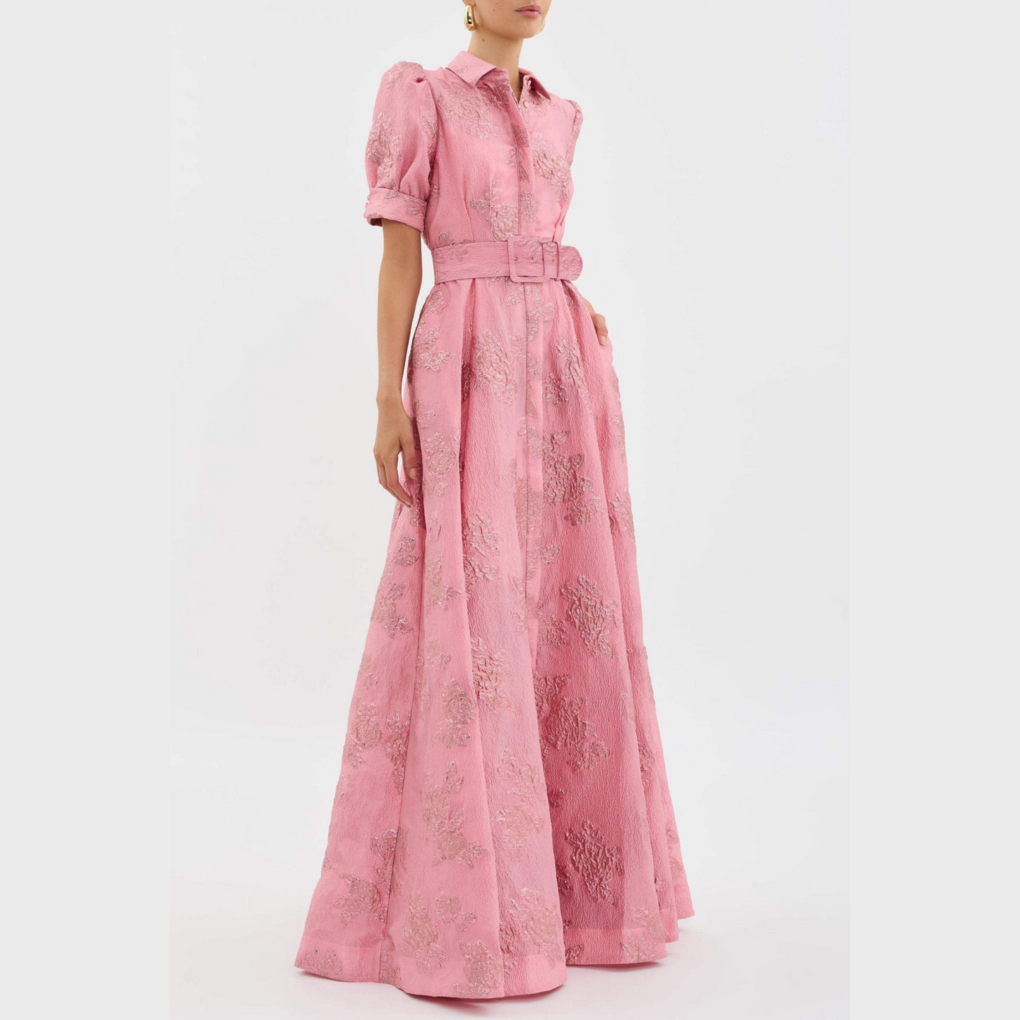 Beatriz™ | Vestido rosa con mangas abullonadas