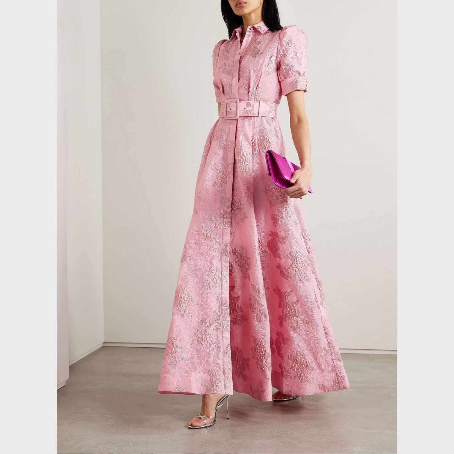 Beatriz™ | Vestido rosa con mangas abullonadas