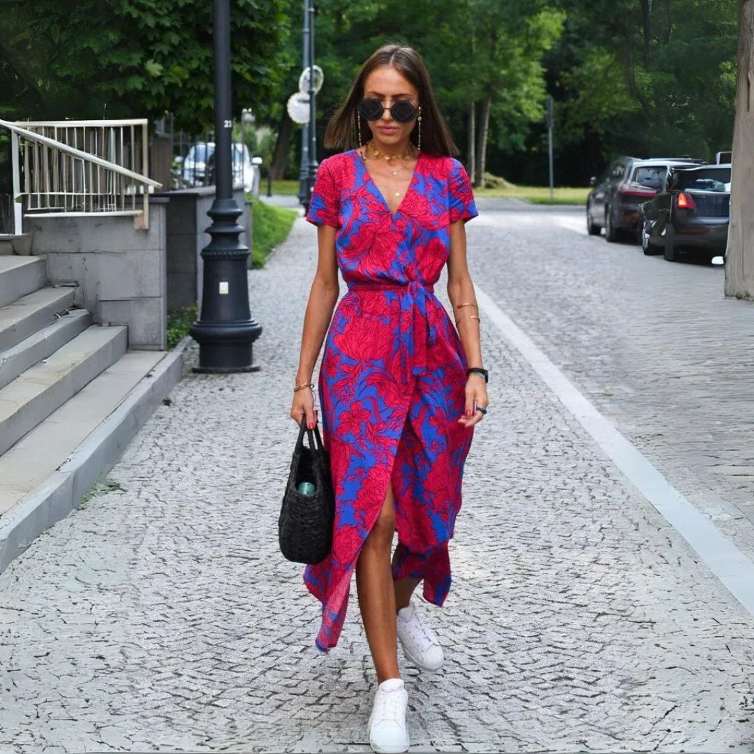 Nagore™ | Vestido acampanado con escote en V