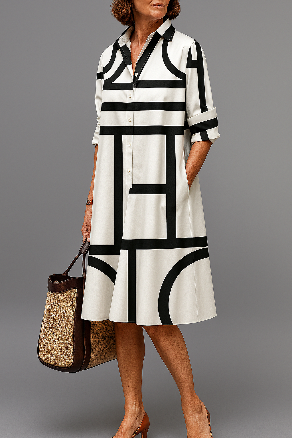 Brenda - Vestido midi de lujo para una elegancia sin esfuerzo