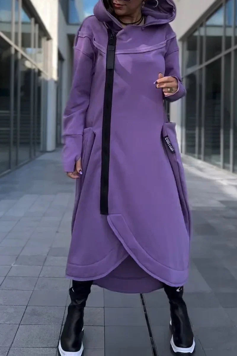 Maia™ | Sudadera larga con cremallera en tejidos ligeros y transpirables