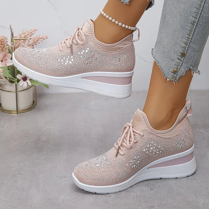 Gisela – Zapatillas ortopédicas con pedrería brillante