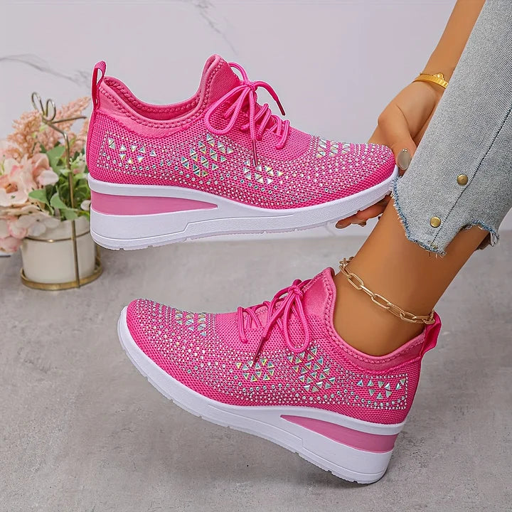 Gisela – Zapatillas ortopédicas con pedrería brillante