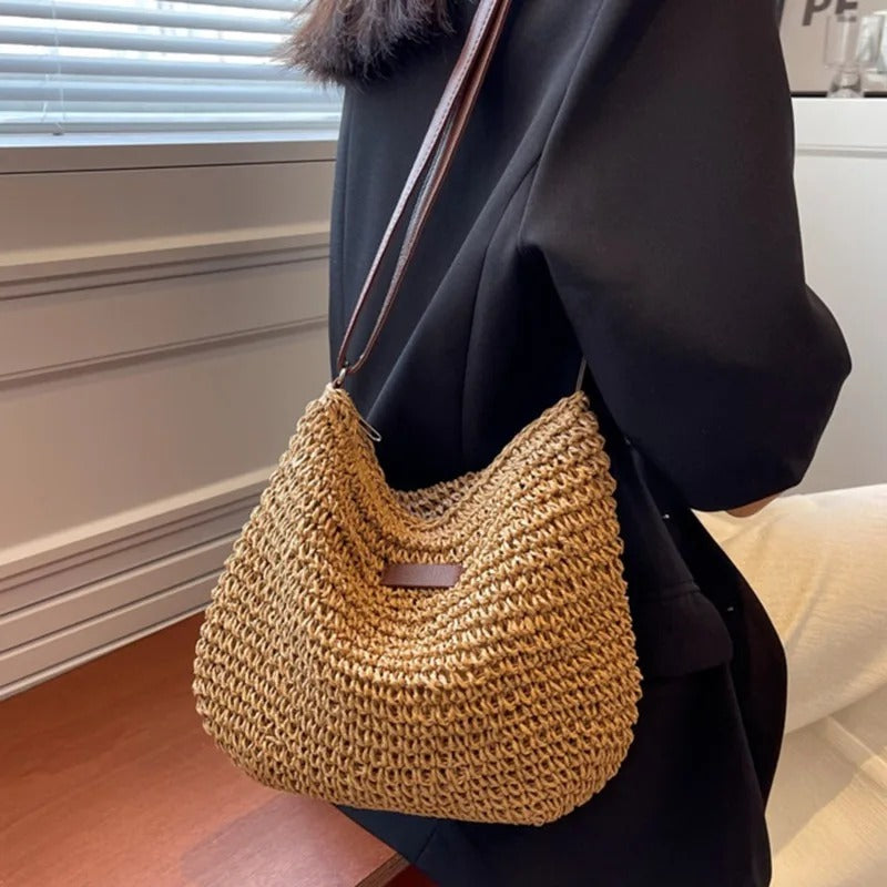 Bolso bandolera de paja