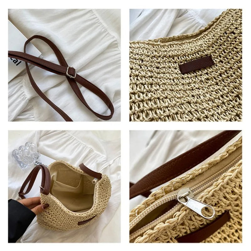 Bolso bandolera de paja
