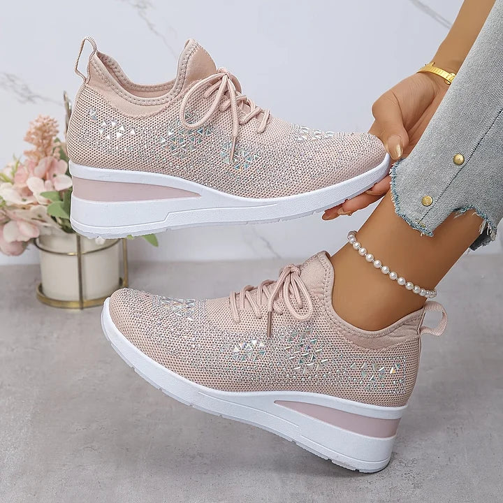 Gisela – Zapatillas ortopédicas con pedrería brillante
