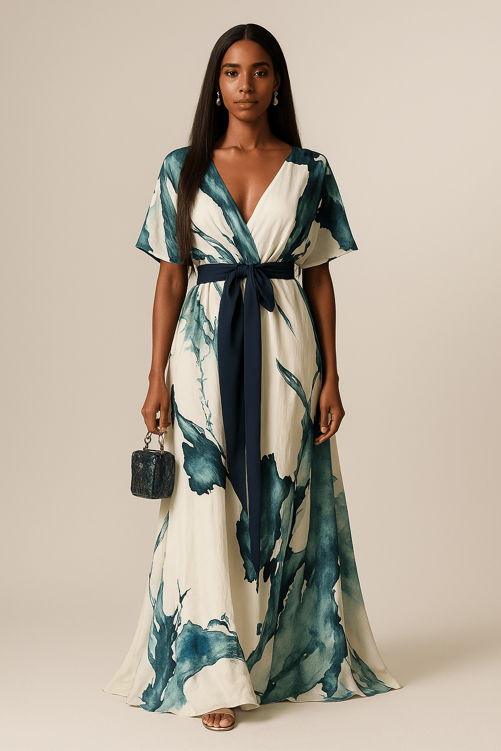 Alana™ | Vestido largo con estampado acuarela