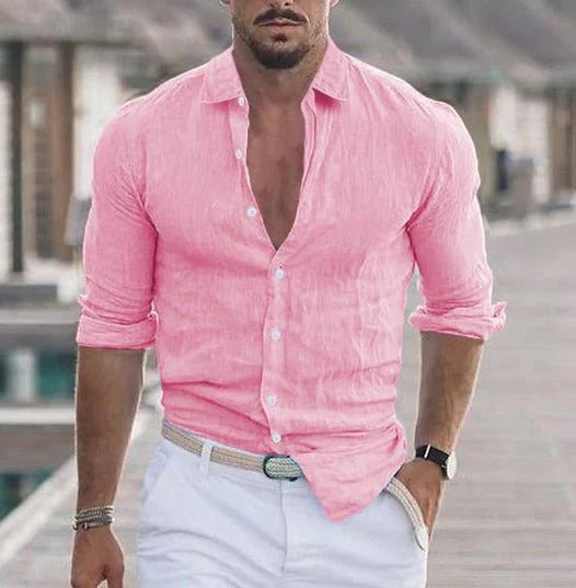 Camisa clásica de hombre para verano con diseño ligero y elegante