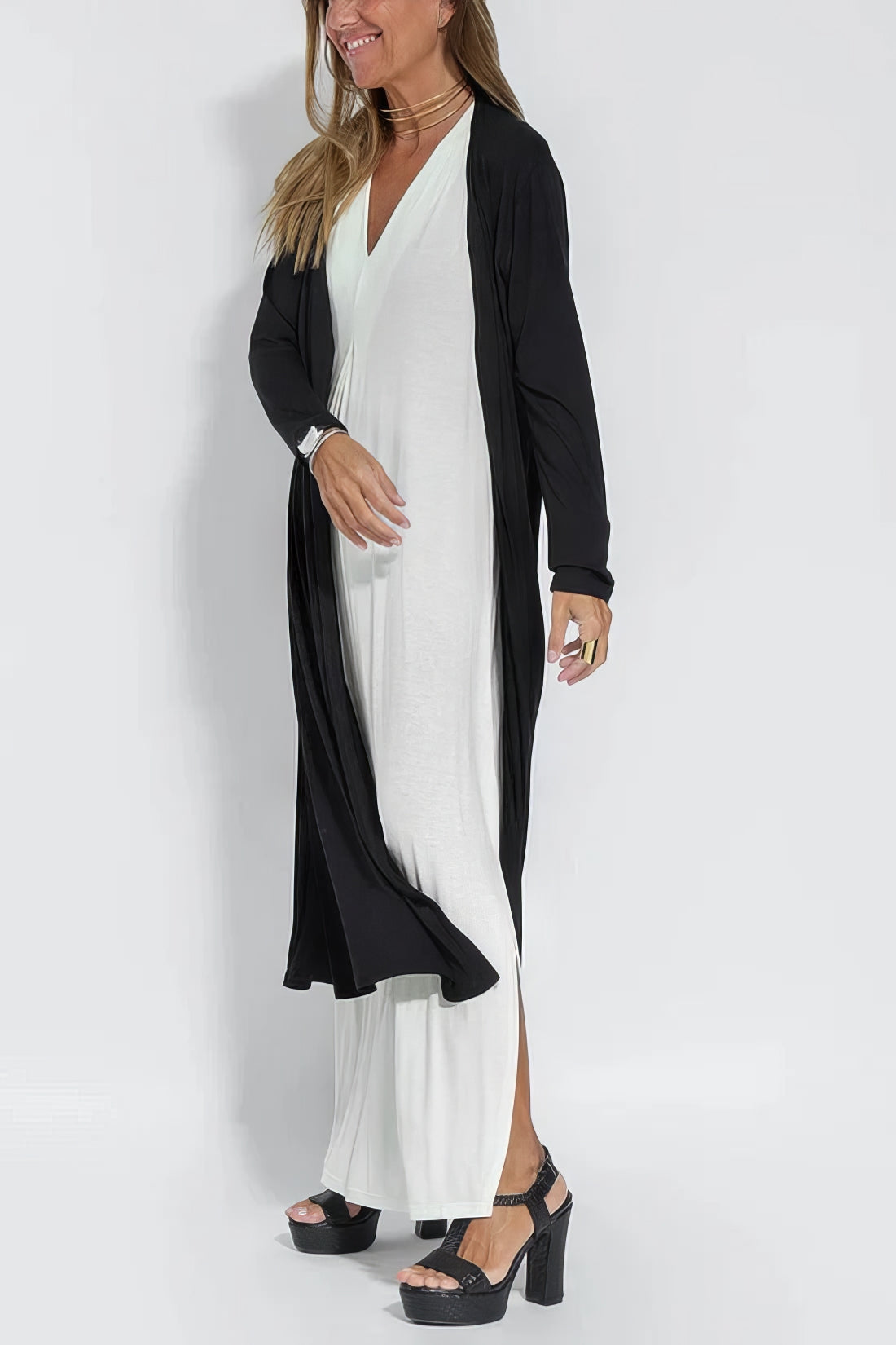 Elisenda | Elegante vestido largo con cárdigan a juego